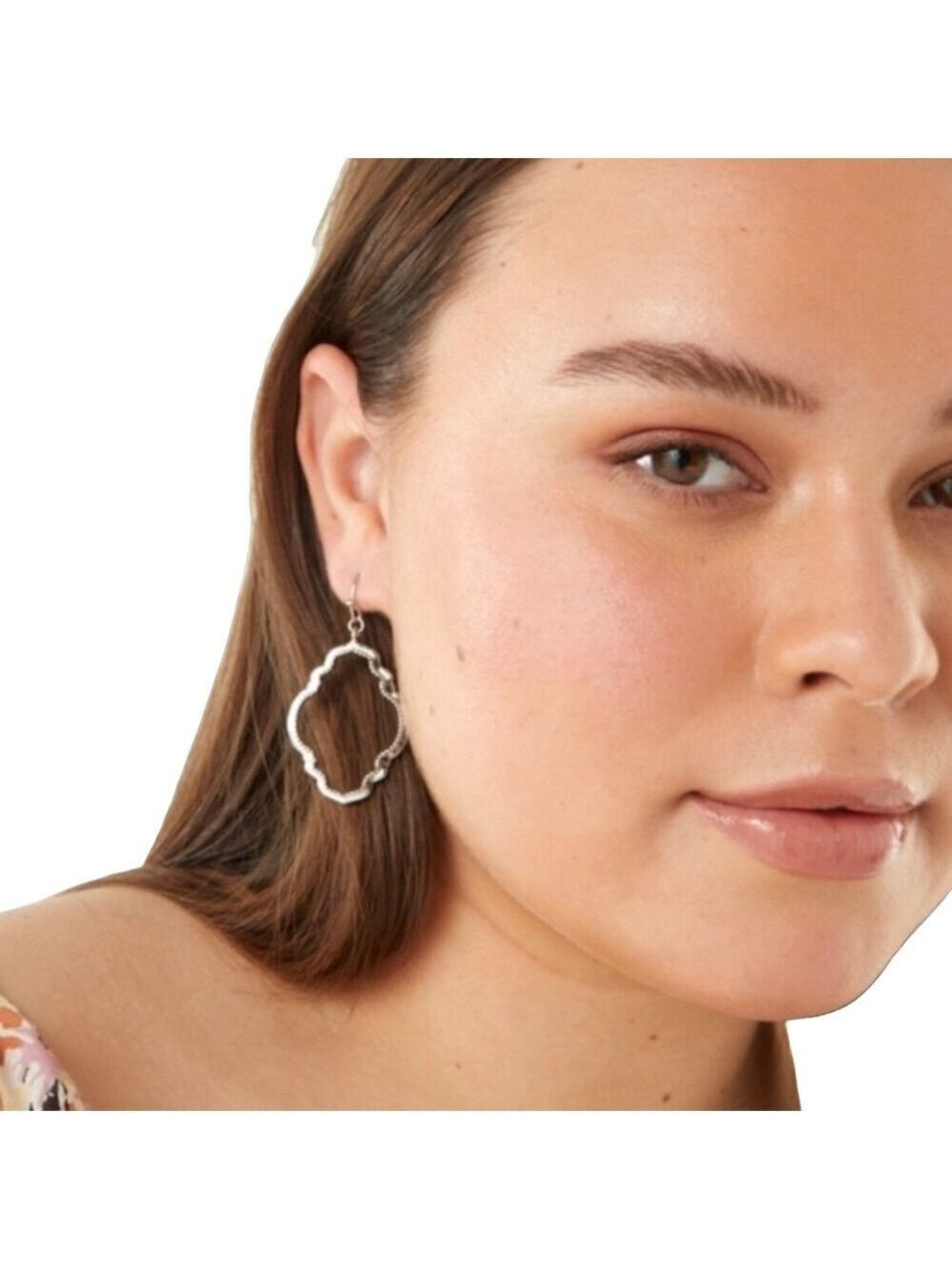 Stella & Ruby Sculptural Drop Silver Earrings NWT